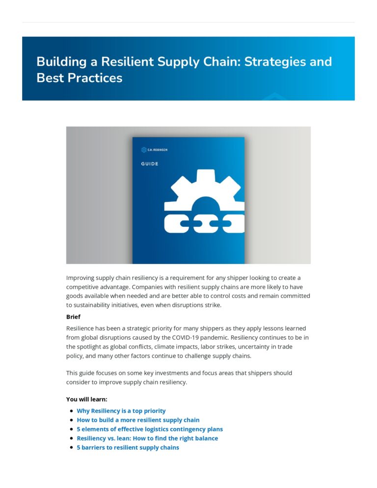 Building a Resilient Supply Chain: Strategies and Best Practices ...